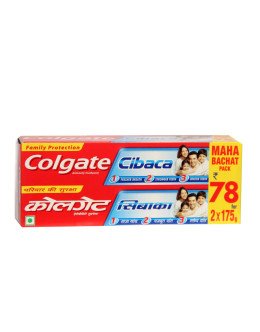 COLGATE CIBACA TOOTHPASTE PACK OF 2 (175+175GM)