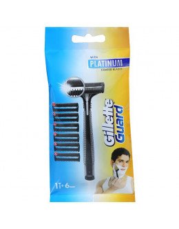 GILLETTE GUARD PLATINUM SHAVING RAZOR + CARTRIDGE 6