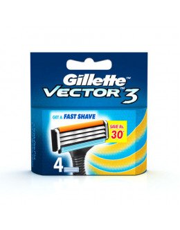 GILLETTE VECTOR 3 MANUAL SHAVING BLADES CARTRIGDE 4N