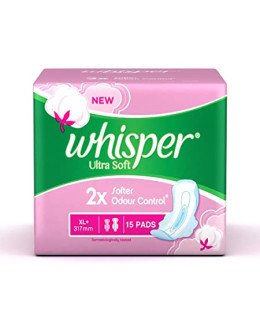 WHISPER ULTRA SOFT SANITARY PADS XL+ 15PCS