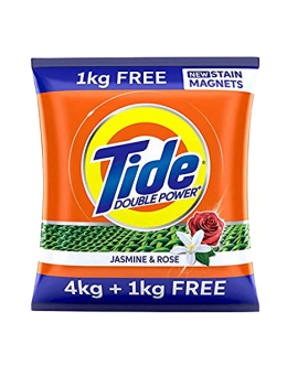 TIDE DOUBLE POWDER JASMINE & ROSE DETERGENT 4+1KG