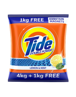 TIDE DOUBLE POWER LEMON & MINT DETERGENT POWDER 4+1KG